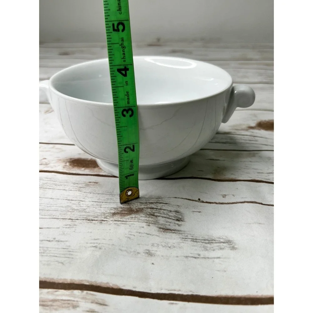 Bellissima by over and back Soup Bowls White Double Handled Porcelain Set of 2